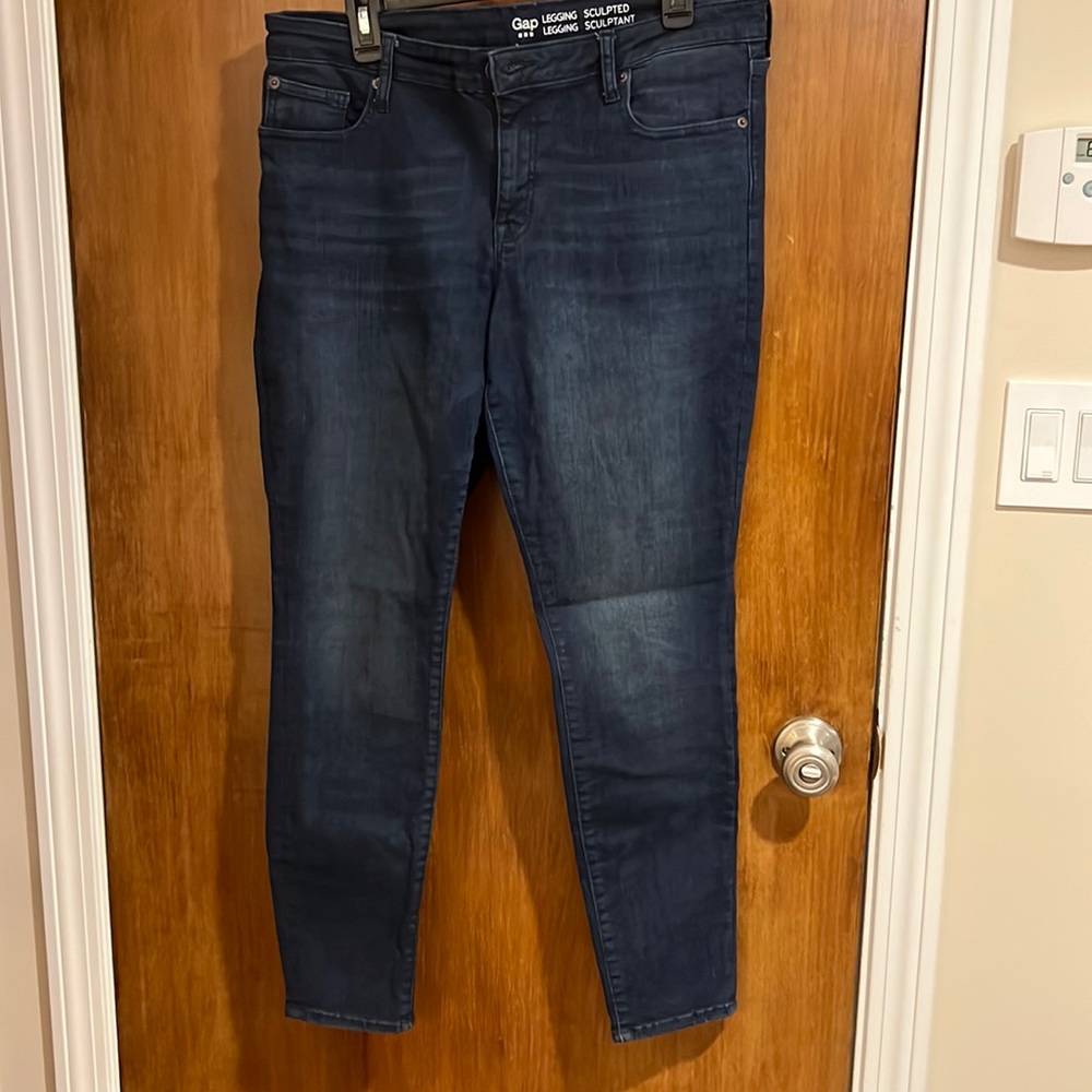 Gap, dark wash, sculpted, denim leggings